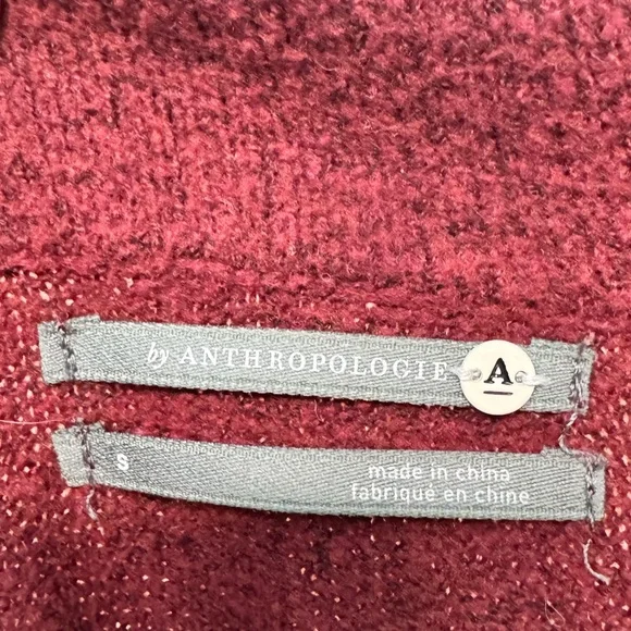 Anthropologie Burgundy V-Neck Sweater - Picture 6 of 8